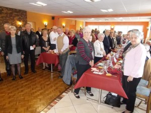 Lors du discours de Jean-Claude Andrieux, le maire du Pêchereau au restaurant l'Escapade. 