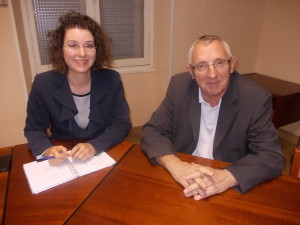 Sophie Grennerat, architecte des bâtiments de France, en compagnie de Maurice Bonnet, maire adjoint d'Argenton, délégué à l'urbanisme.