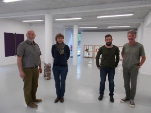 Artistes et organisateurs dans les locaux de l'Artborétum, promenade des Rabois à Argenton.