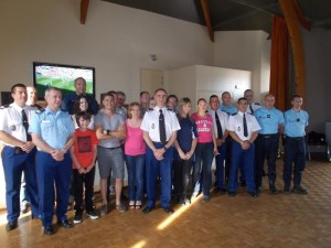Au centre, Bertrand Bidet, entouré de ses collègues.