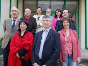 Entouré de ses adjoints, Vincent Millan, 1er adjoint sortant, nouveau maire d'Argenton, élu la première fois en 2008.  