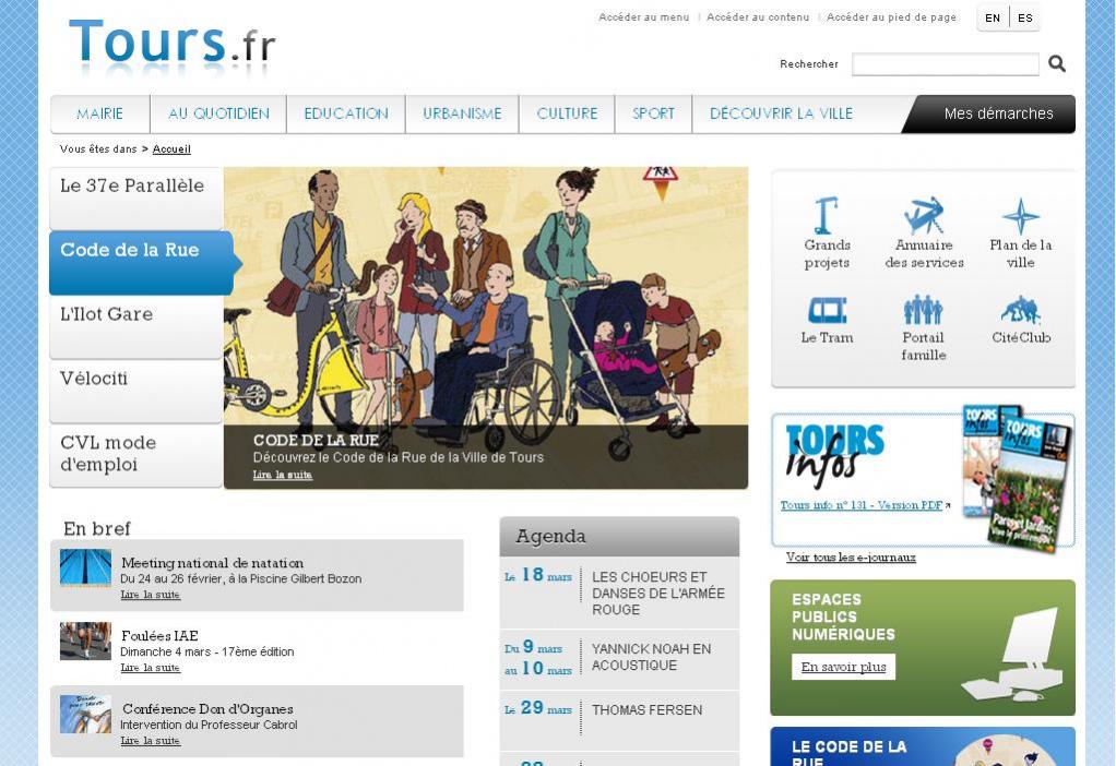 Le site internet de la Ville de Tours fait peau neuve.