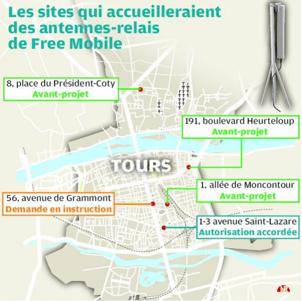 Carte des implantations publiée le 8 octobre 2011 dans la NR.