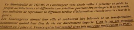Le commissaire enquêteur cite le " mauvais exemple " de la tour de la gare de Tours