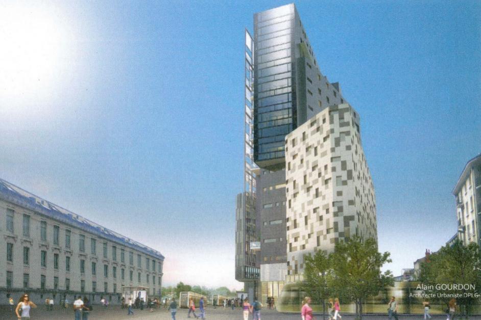 La tour de la gare dessinée par l'architecte tourangeau Alain Gourdon.