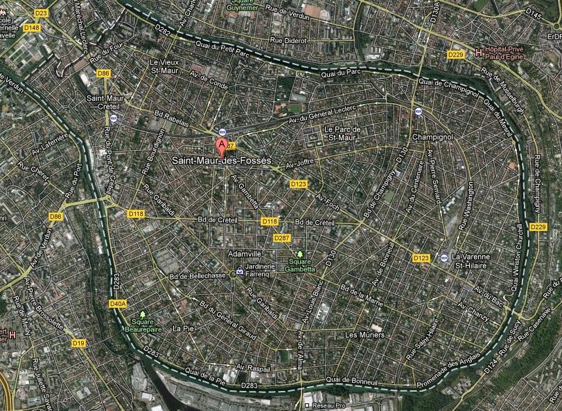 Plan satellite de Saint-Maur-des-Fossés.