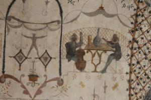 détail d'une fresque sous un porche, à Assise, Italie (photo jazzOcentre)