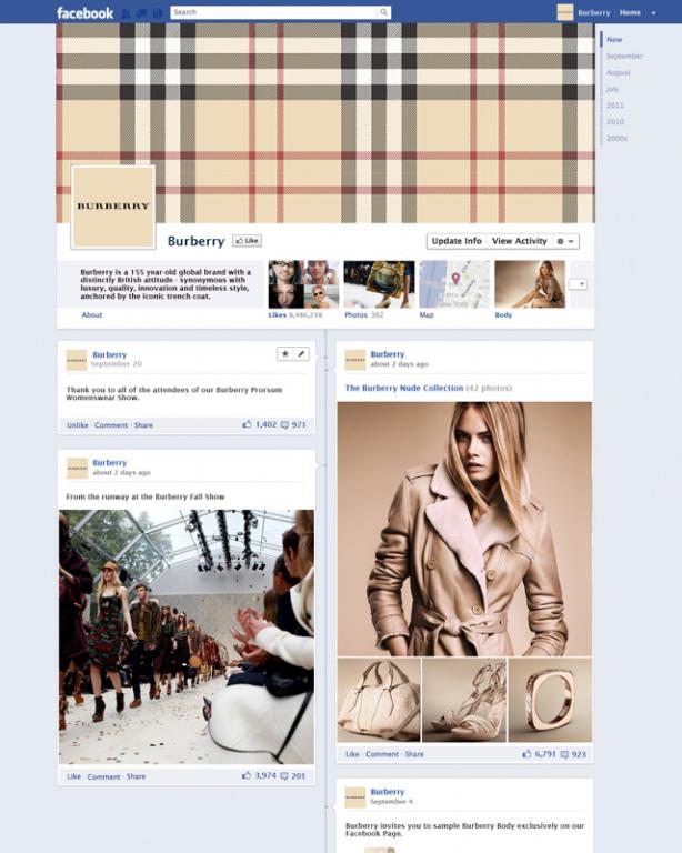 FaceBook Timeline Burberry by VitroAgency