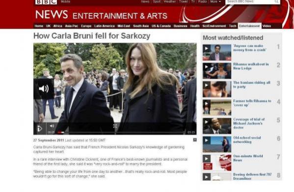 Carla Bruni se confie à la BBC